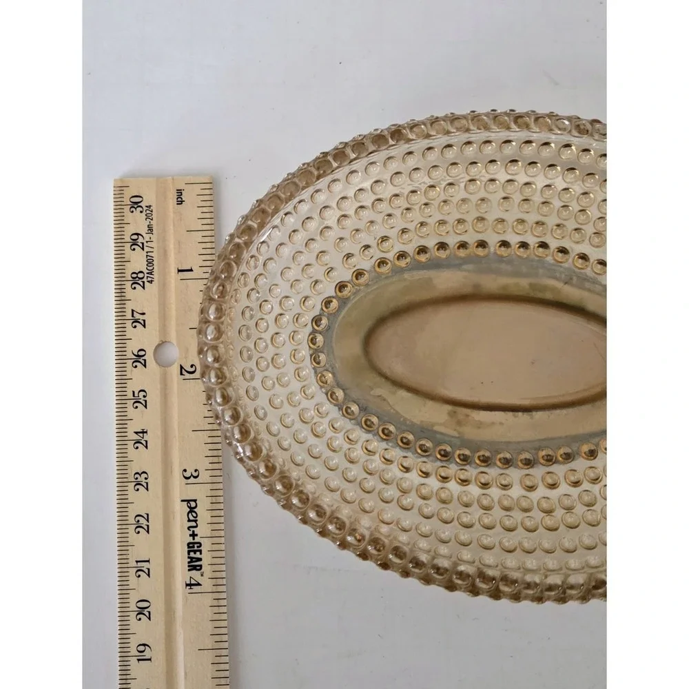 Nicole Miller Small‎ Pedestal Dish Champagne Glass Hobnail Trinket Soap Candy